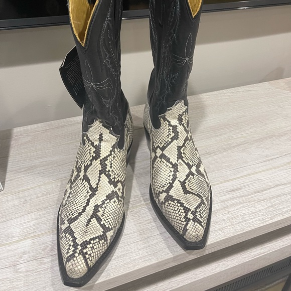 Star Boots. 100% Authentic Mens Natural Python Belly Cut! Size 10. - Picture 4 of 9